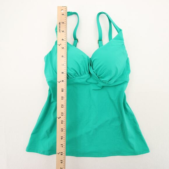 Lands End Tankini Swim Top Green Push Up Bra Adjustable Straps 30D/32C - Picture 4 of 9